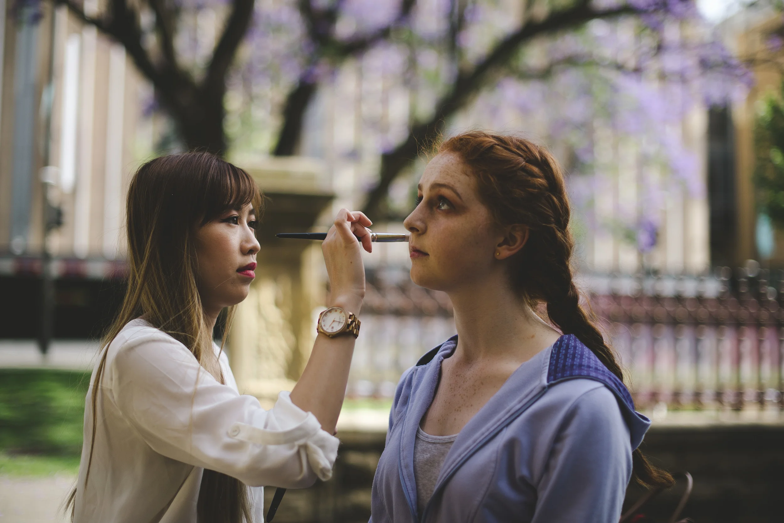 Arabella Make Up working her magic with Lauren Bird on this shoot