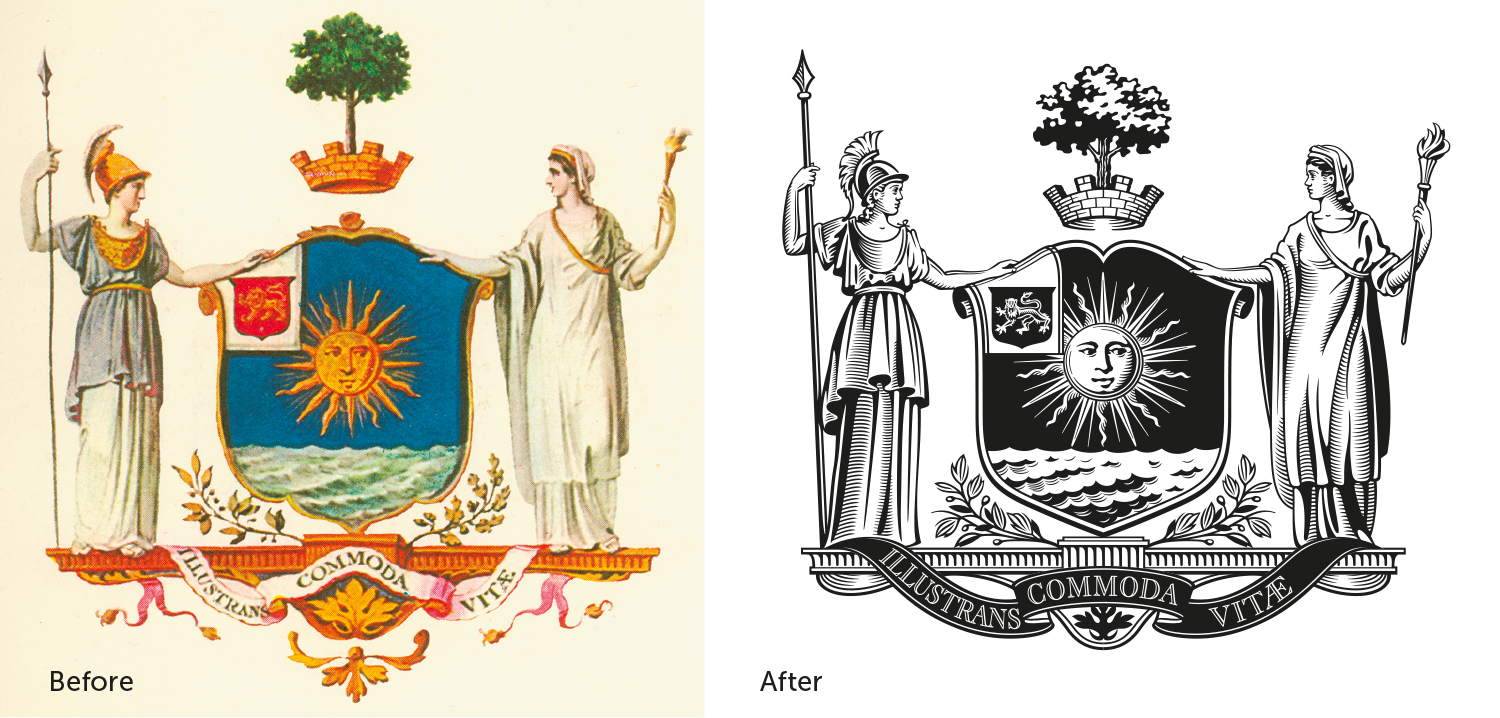 The exercise was to create a more modern and printable vector version