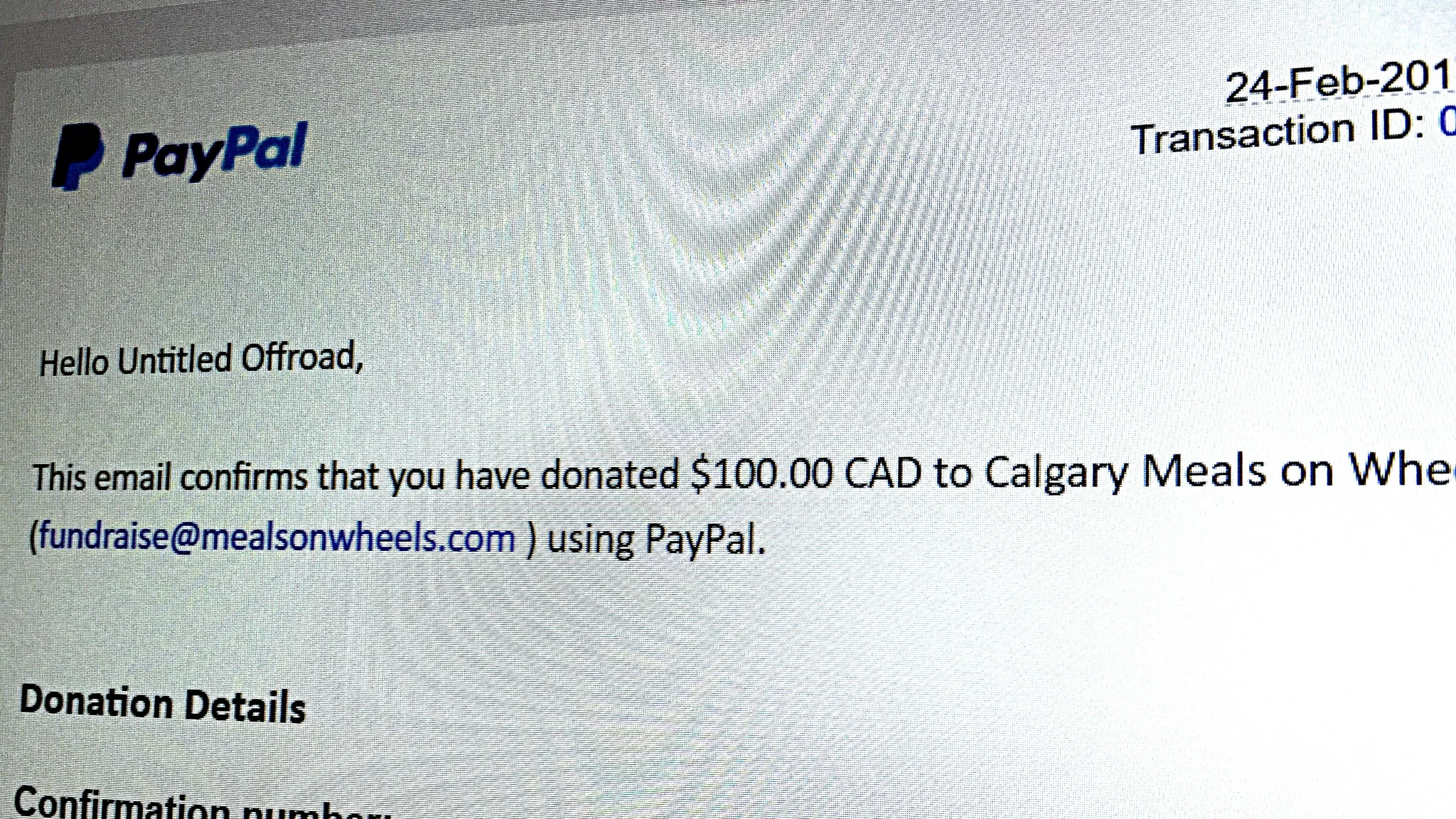 Money donated last yea