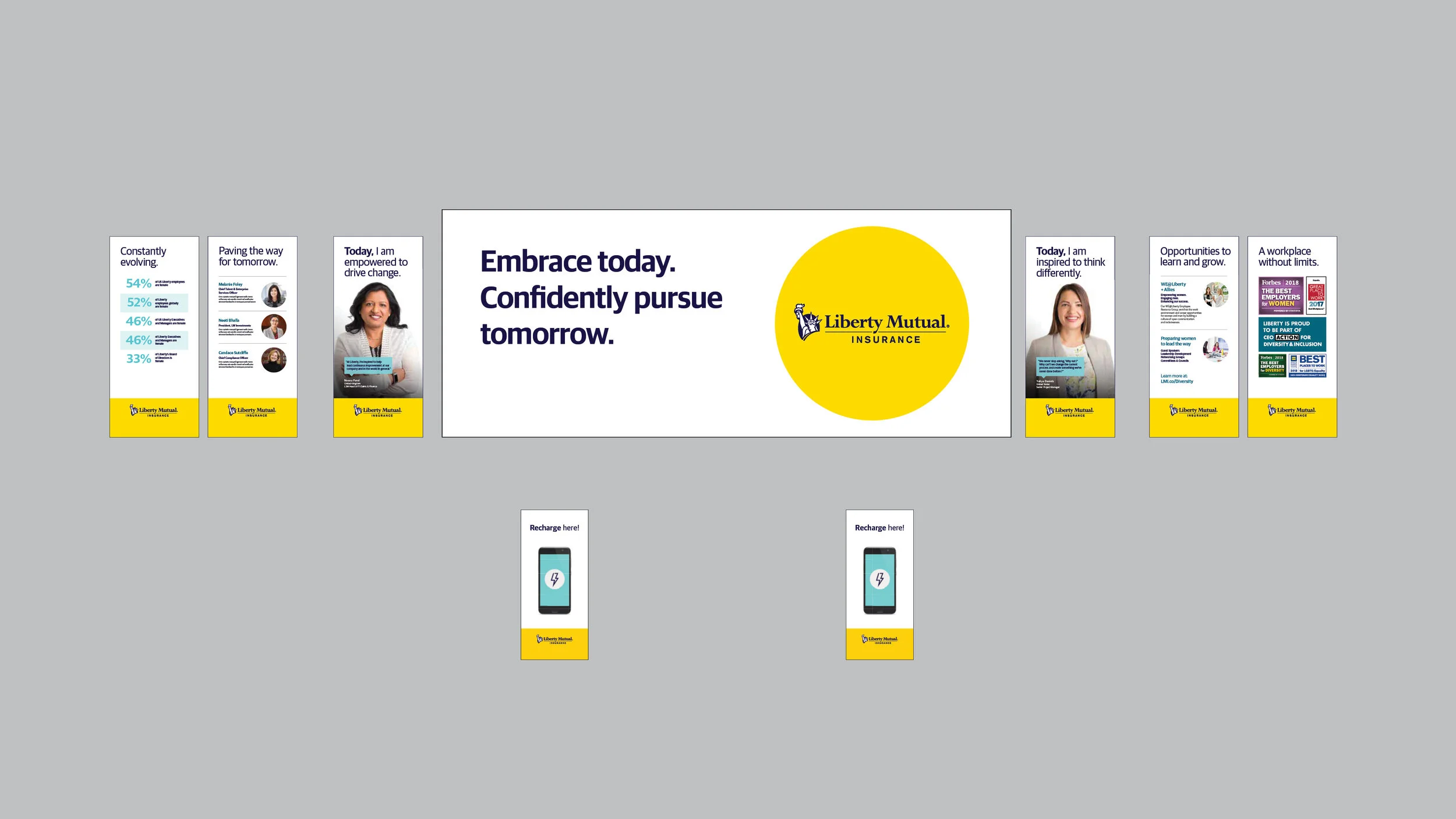   2-sided bannerstand elevation view -  Inside view   Versatile and evergreen banners will be used at multiple conferences, guarantees visibility of messaging regardless of placement within booth. 