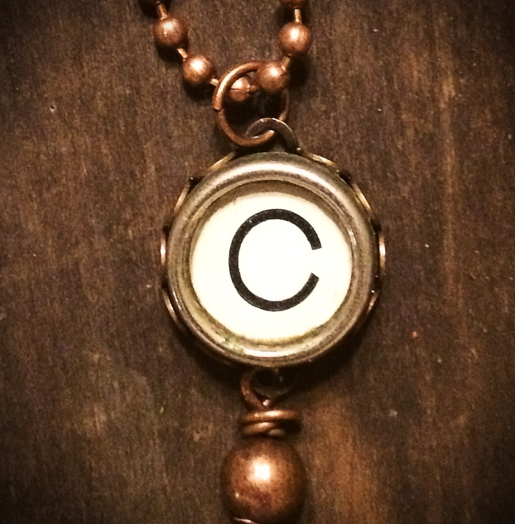 Vintage typewriter key necklace