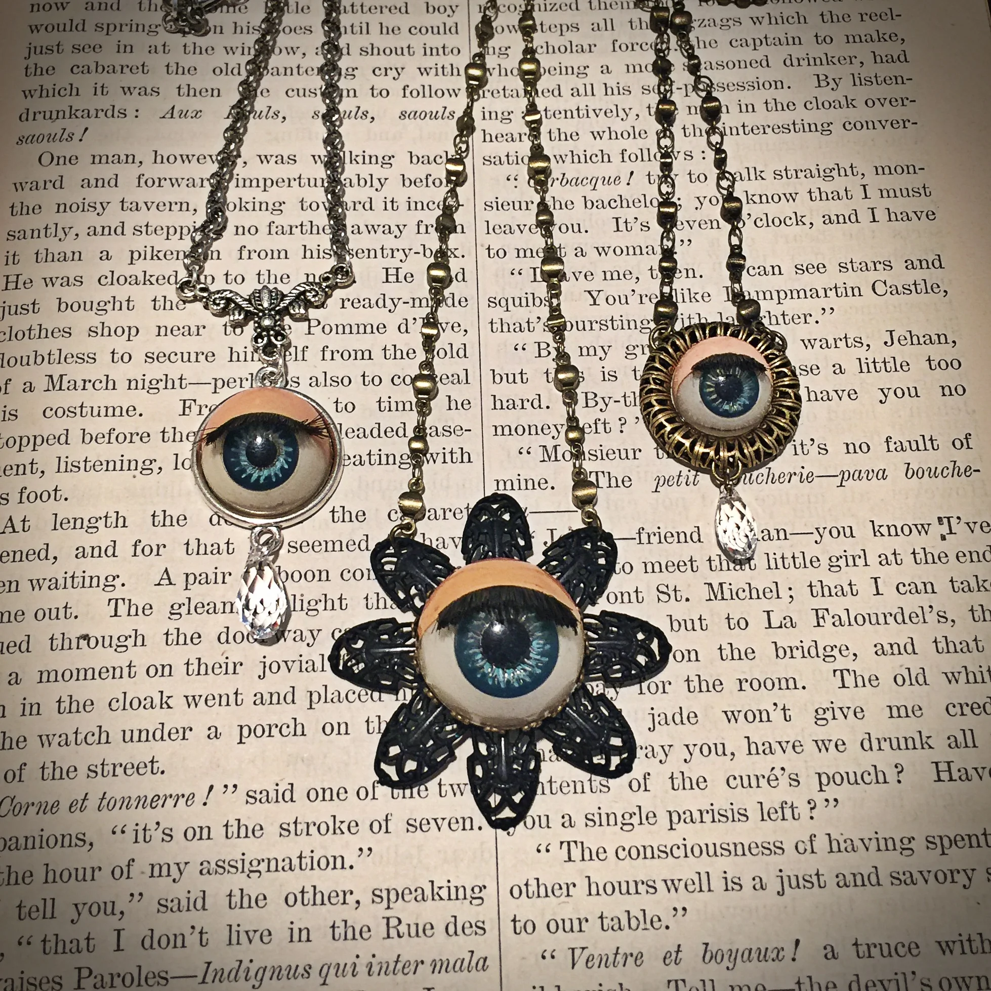 Vintage Doll Eye necklaces
