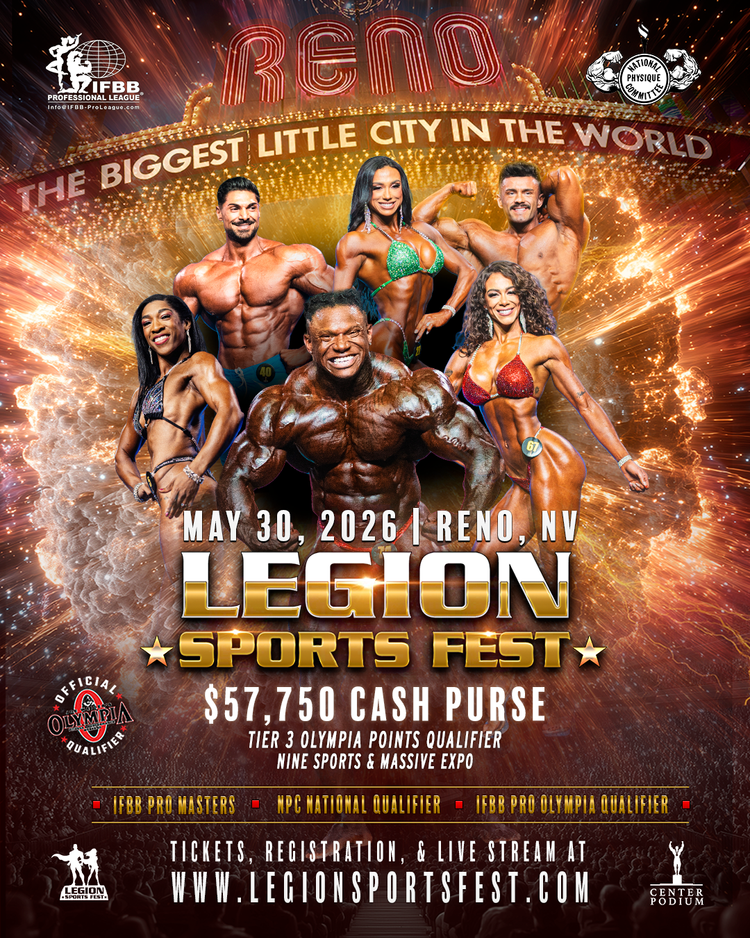 Competition poster designed for a 2026 bodybuilding championship