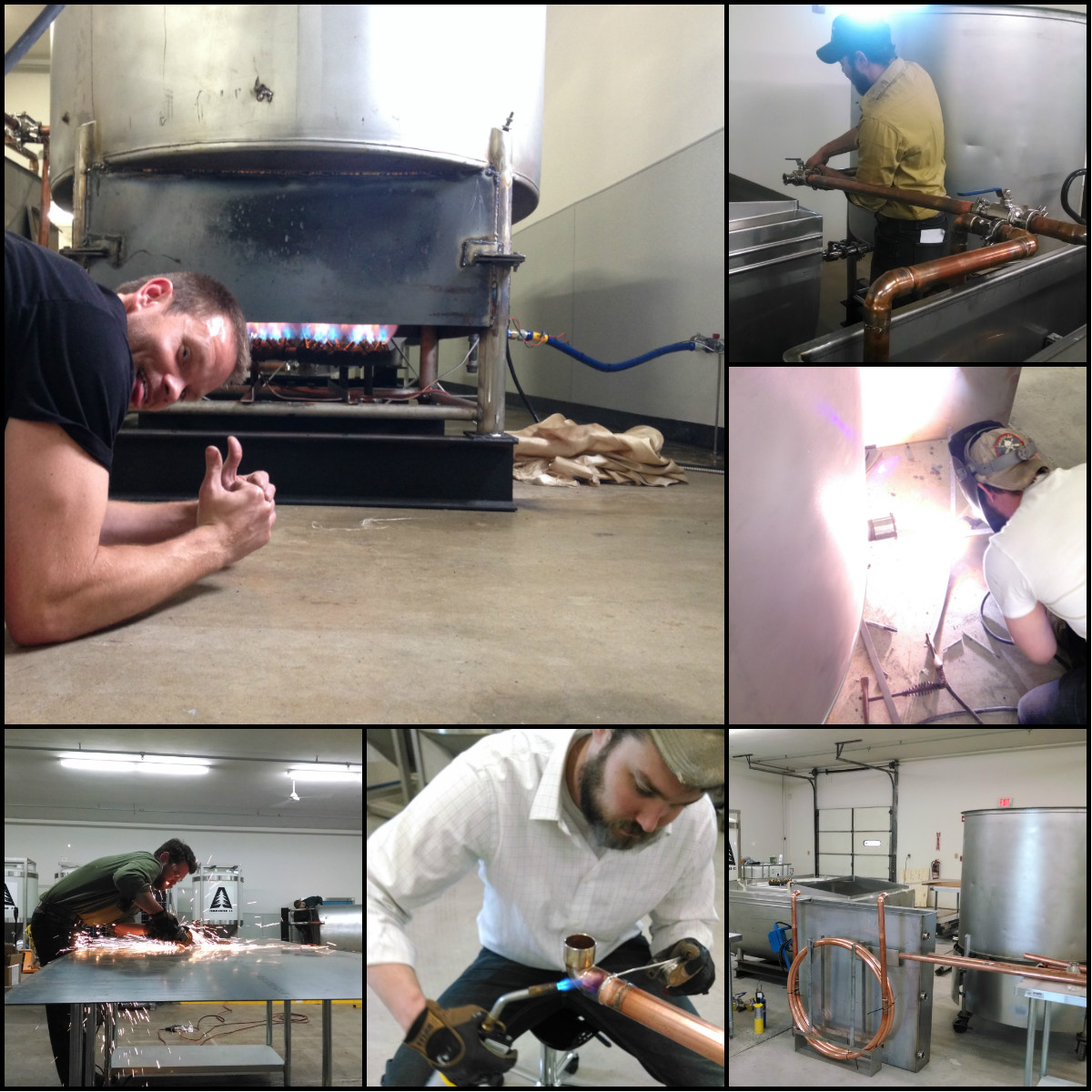 Building of our 10-BBL production brewing system.
