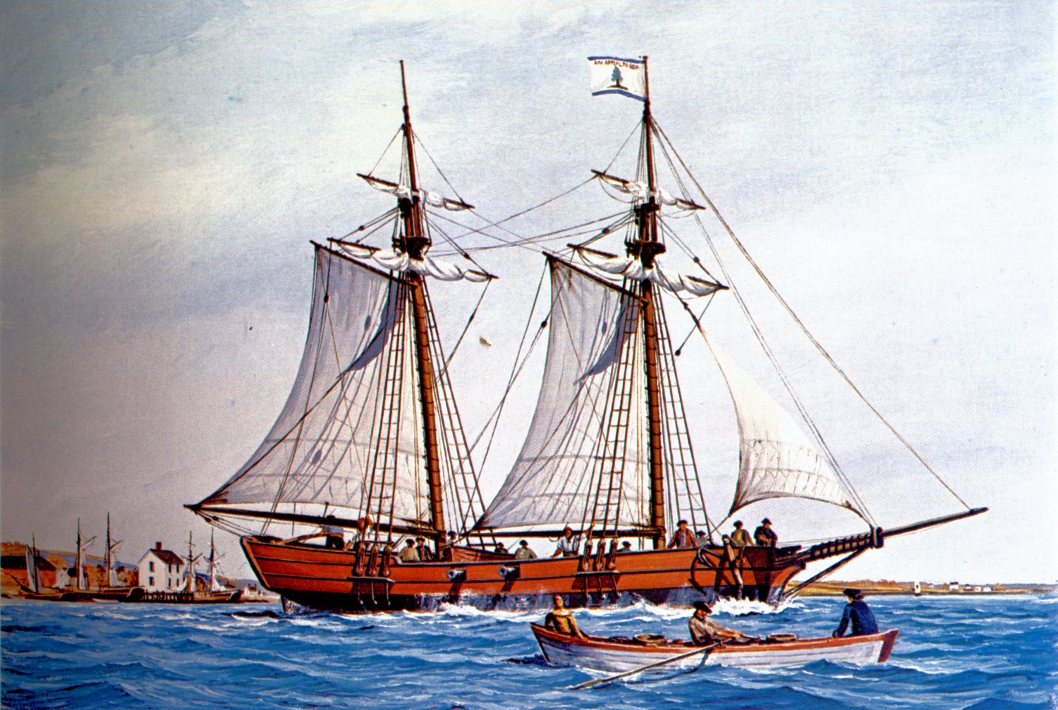 “Continental Schooner Hannah” by William Nowland van Powell