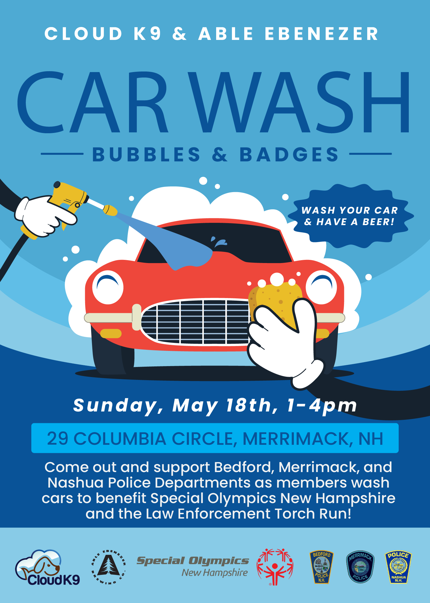 Bubbles & Badges Car Wash Fundraiser