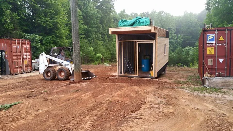 Camp tiny House container house build site