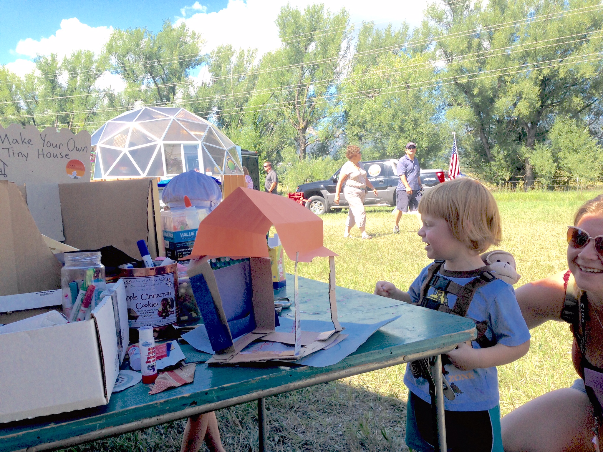 Our kid's table--make your own tiny house craft!