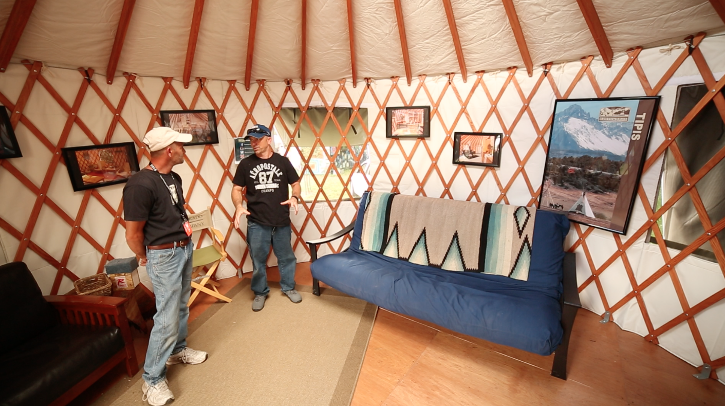 Inside a yurt!