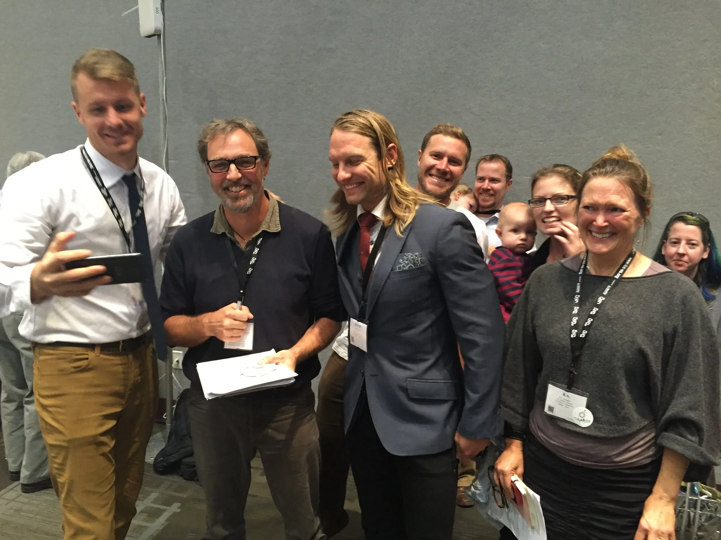 Jeremy Weaver, Andrew Morrison, David Latimer, Zack Giffin, BA Norrgard, Macy Miller, James Herndon & Jet Regan celebrating at the ICC public hearings. 