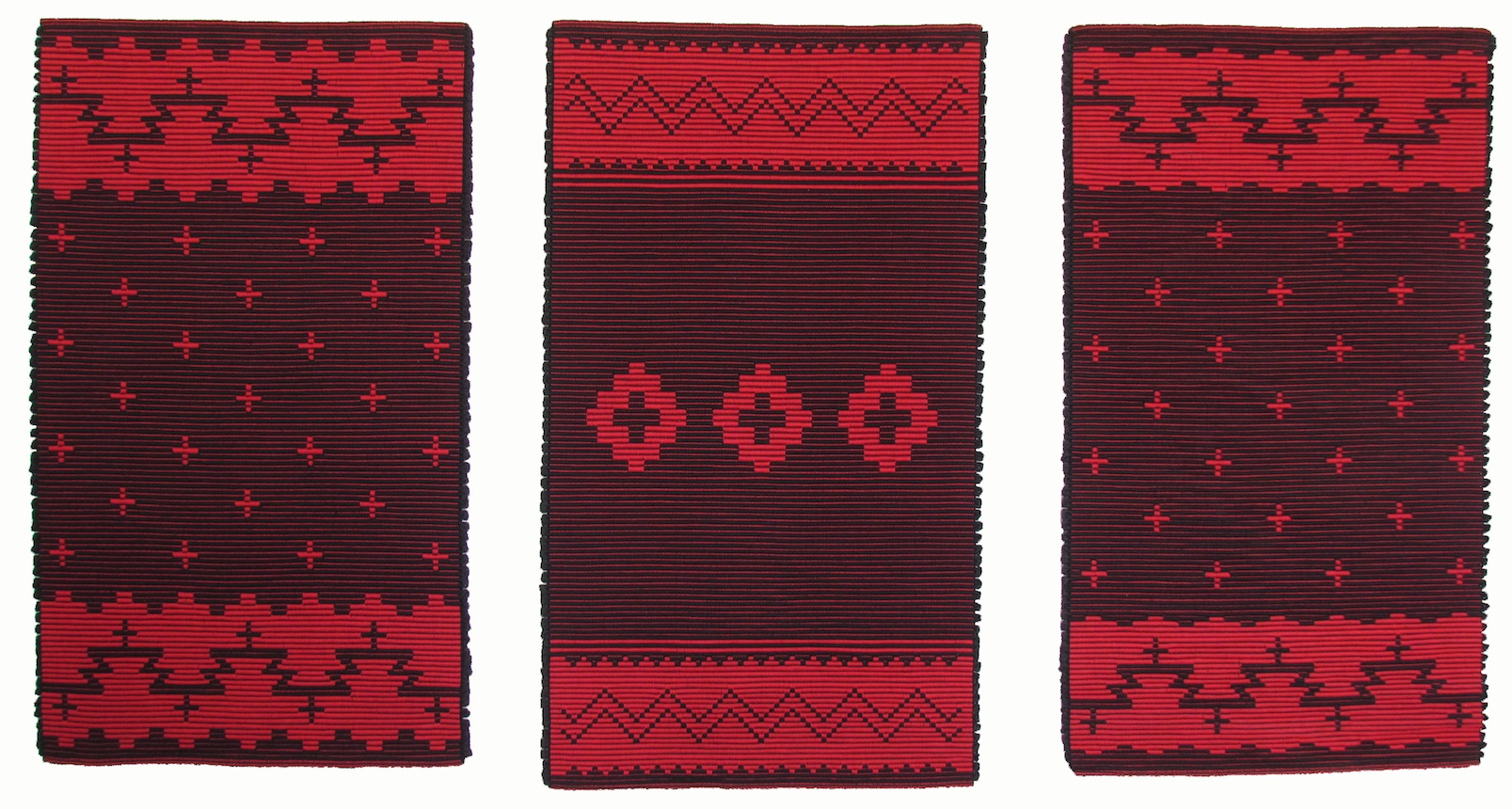 Navajo Red and Black Triptych by Melodie Usher