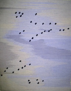 Sandhill Cranes Over Pajarito Acres by Evelyn Campbell