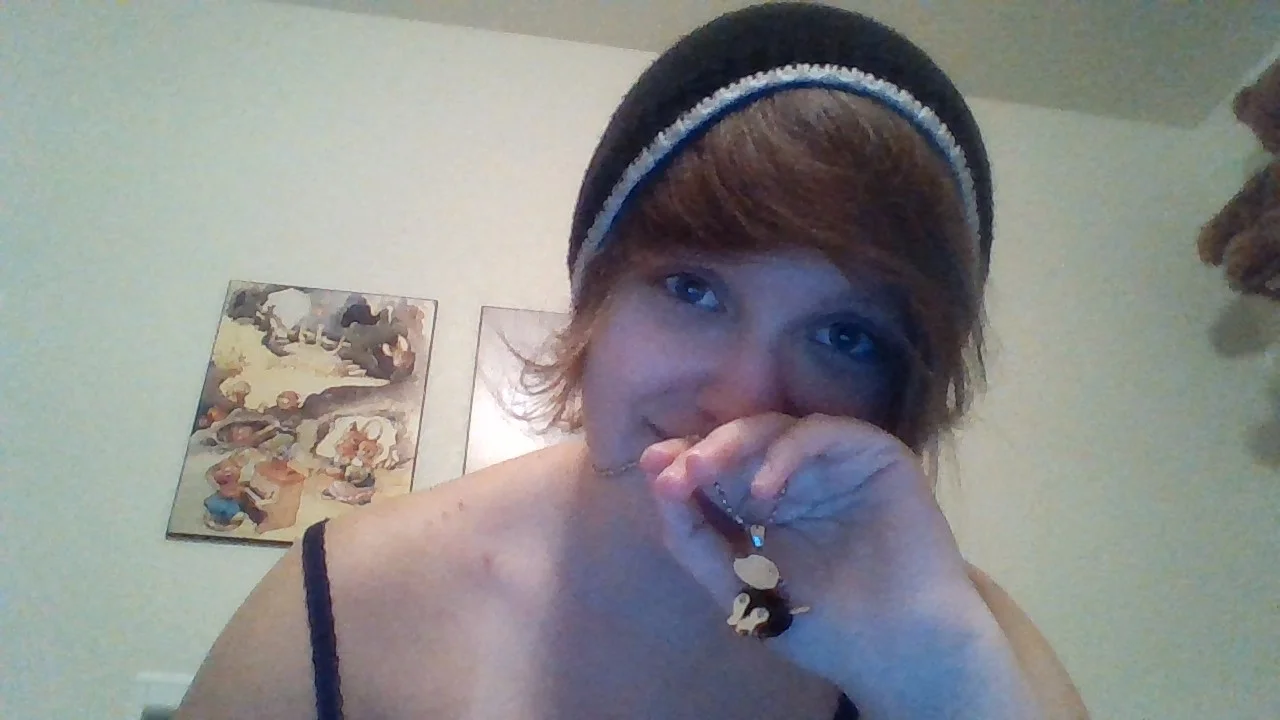 Salem, with a dog fidget necklace