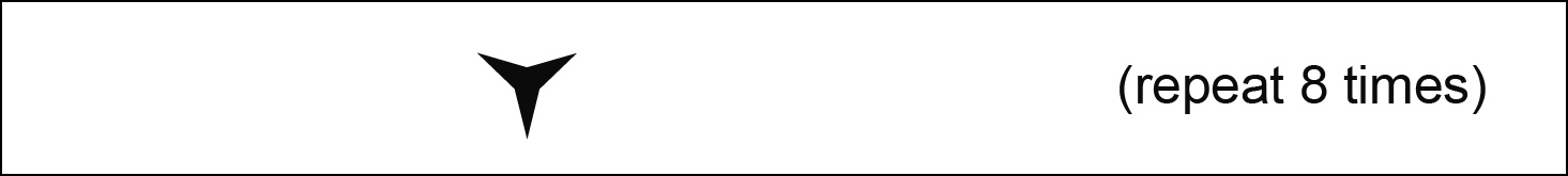 Photo description: 1 triangular symbol and the words "repeat 8 times" 