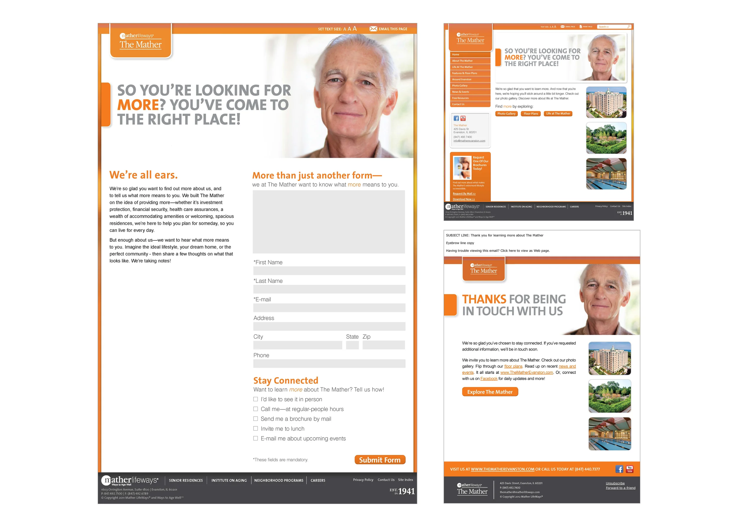  Landing page / Thank You page / e-blast 