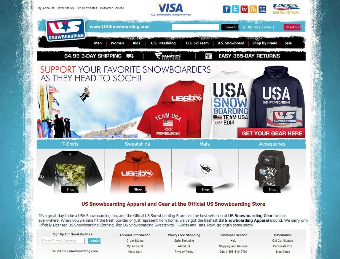  USA Snowboarding Website 
