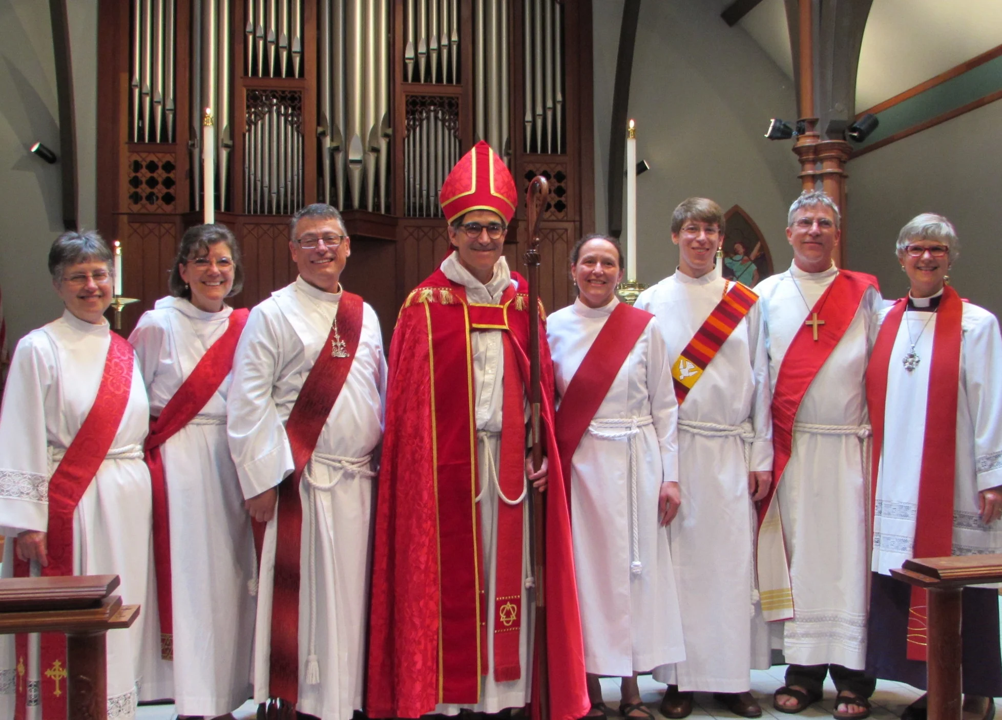 The Rev. Kathleen, St. Andrew's, Manchester; Bishop Rob; The Rev. Odie & Odie's wife, Heidi, Church of the Good Shepherd, Nashua