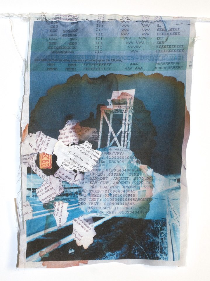 Sean Smuda, Blown Derivative for China and Tibet mixed media on silk, 8 1/2" x 11", 2010