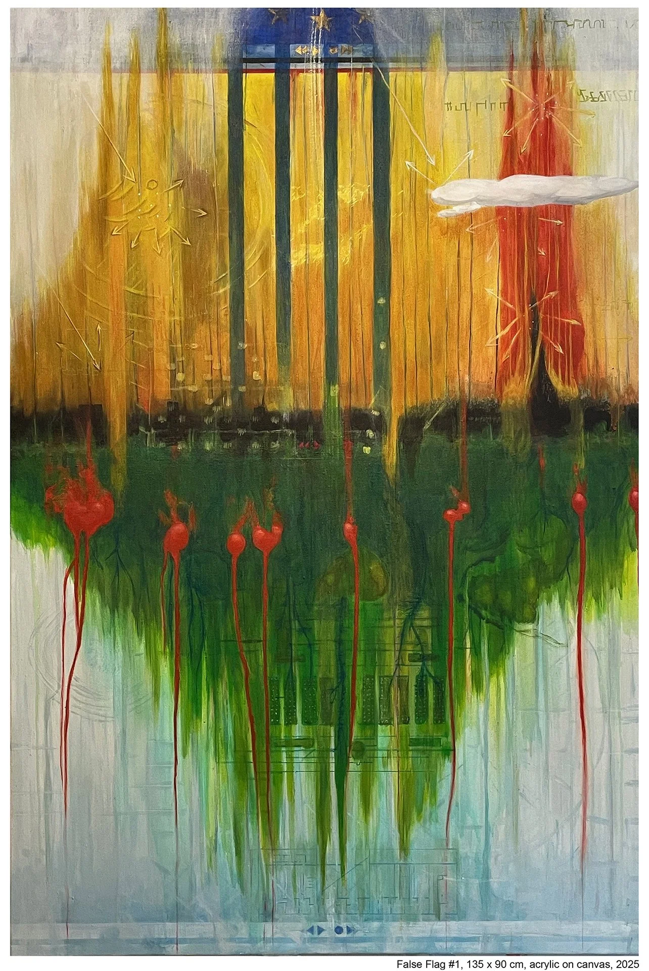 False Flag, 135 x 90 cm, 2025, acrylic on canvas