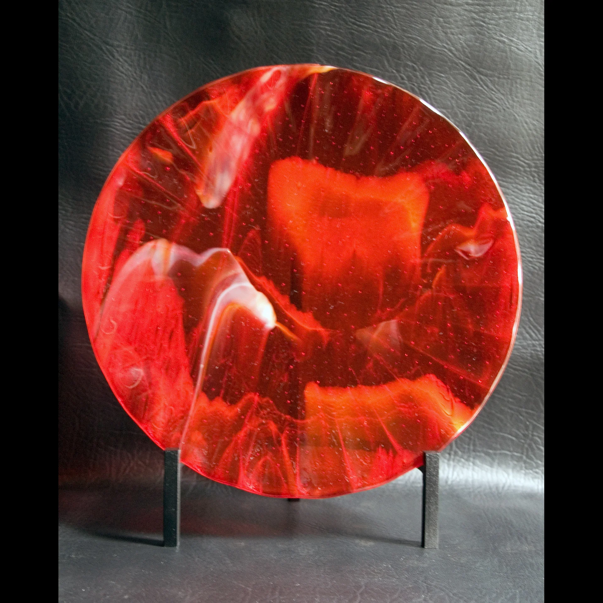 Dante's Dimension 12" diameter fused glass contoured plate