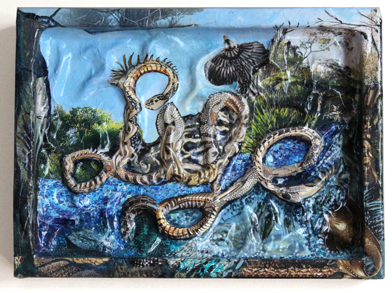 Life Signmixed media on wood panel,&nbsp;collage, acrylic paint&nbsp;10" x 8"