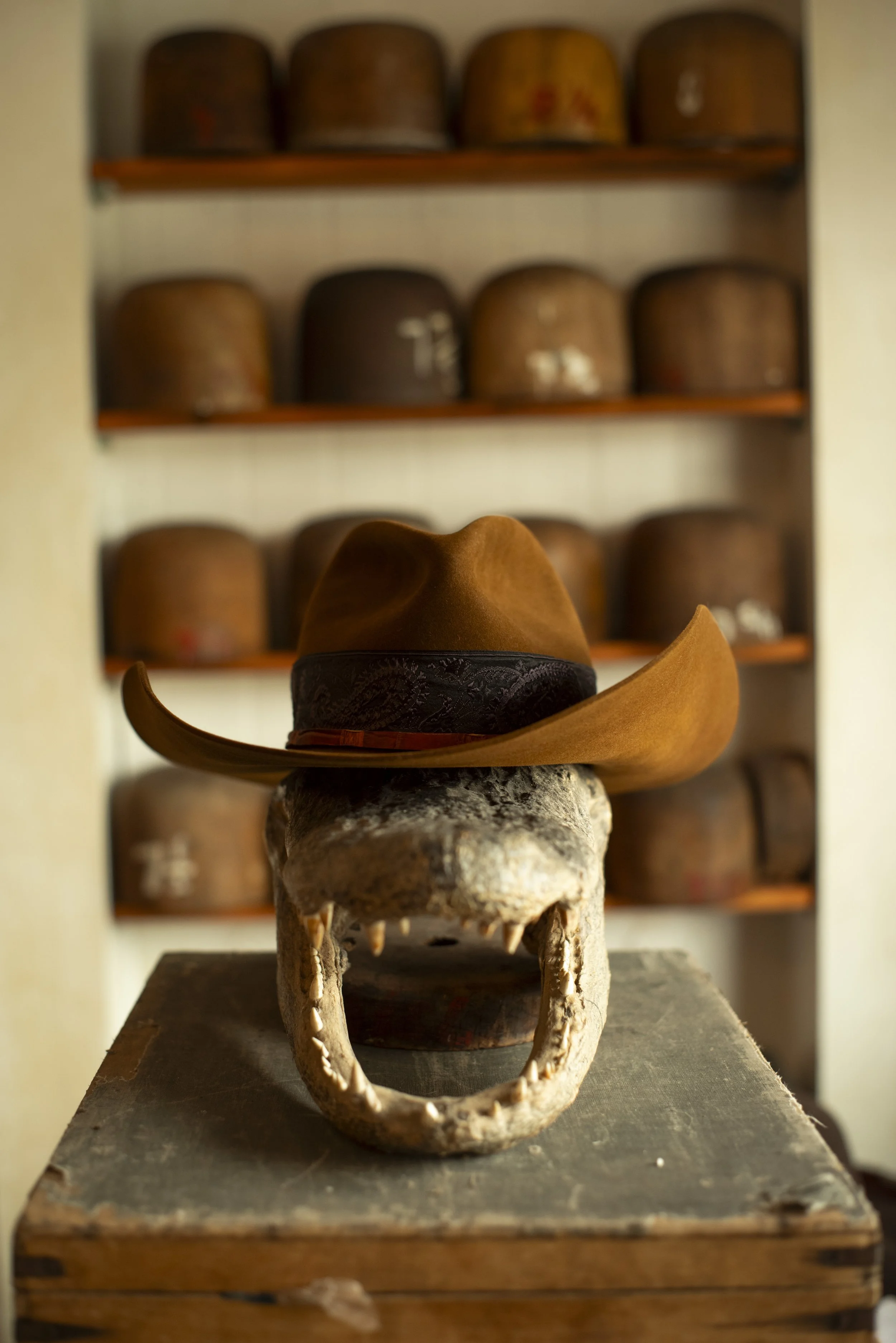 Custom cowboy hat made for Charley Crockett by Til Death Hat Co in West Ybor, Tampa, Florida.