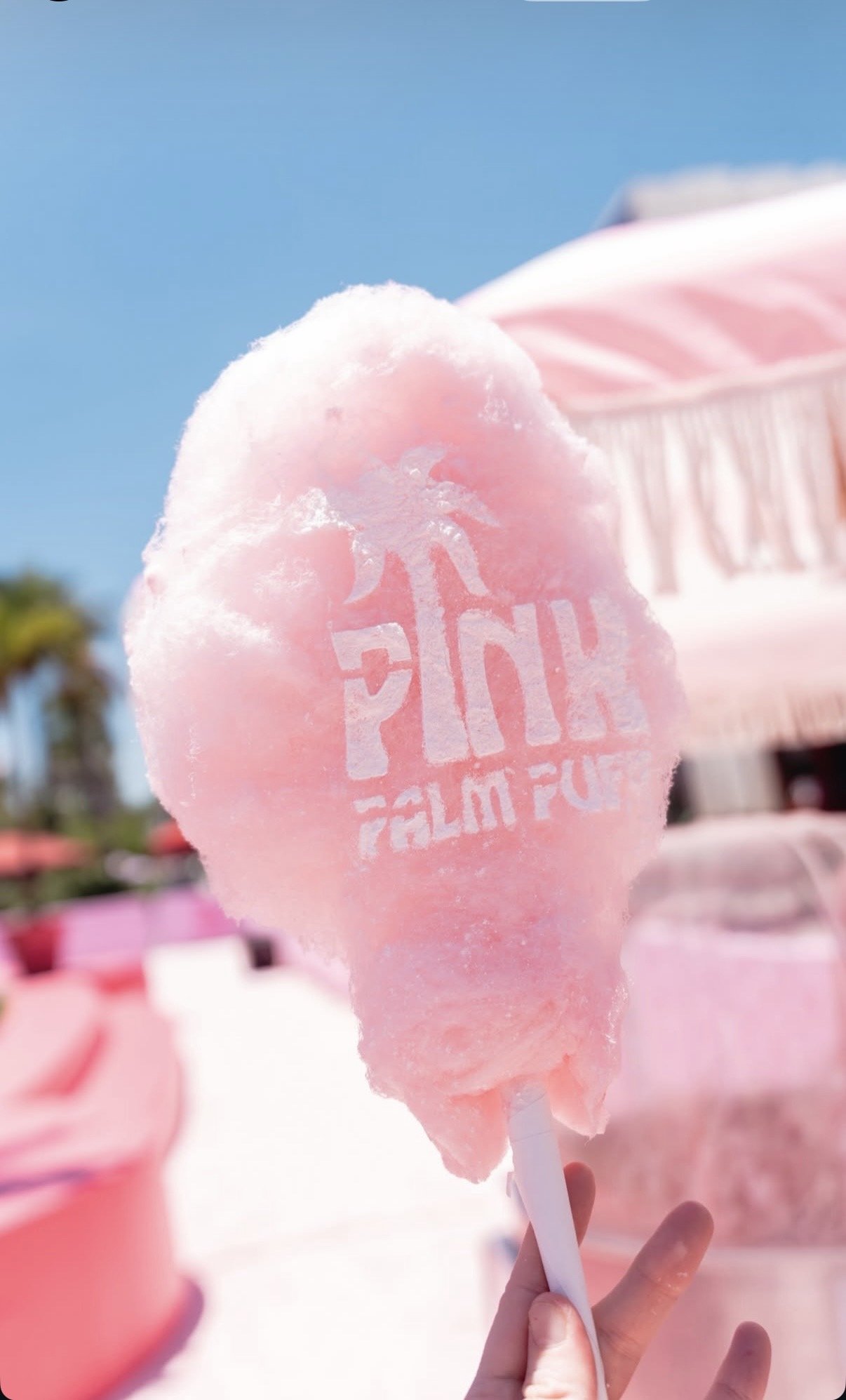 Pink Cotton Candy Imprinted with a white logo