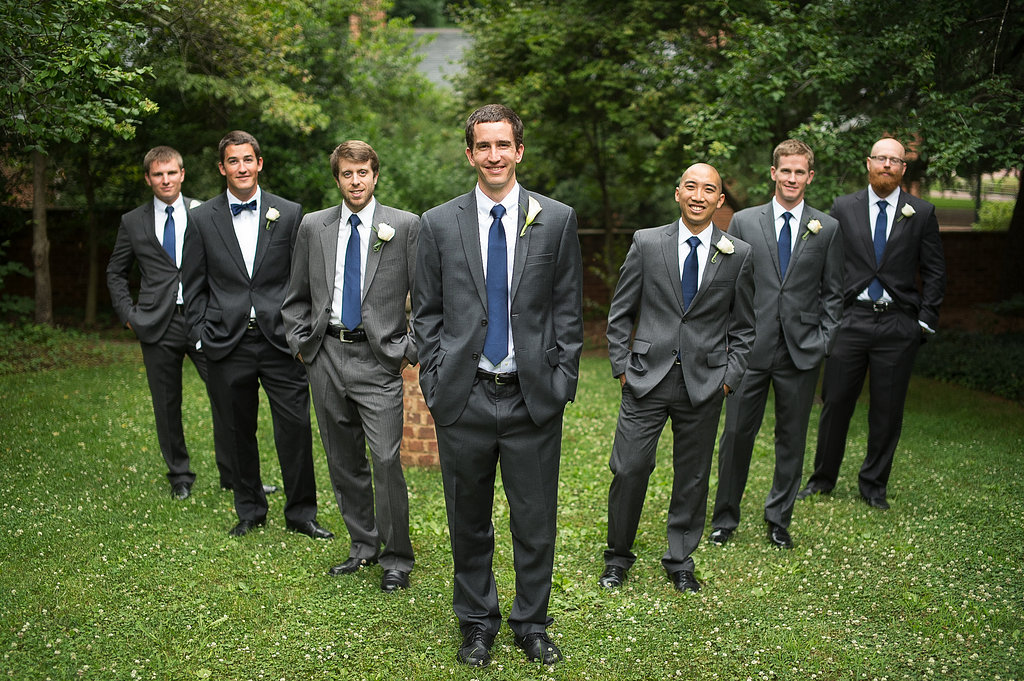 For the groom's boutoniere we matched the bride's calla lilies and for the groomsmen matched the bridesmaids with roses.