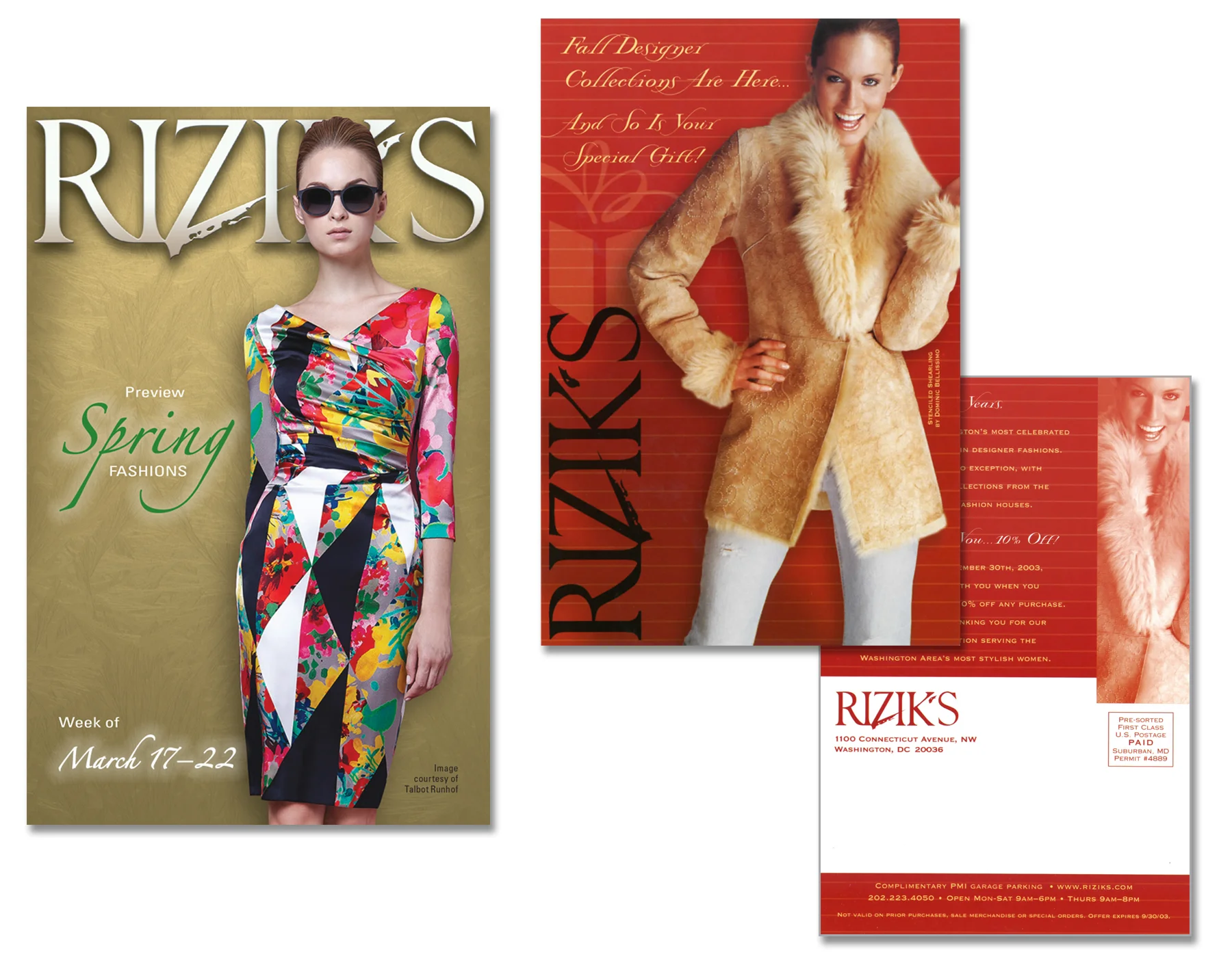 Rizik’s, High-End Apparel, Various Postcard Campaigns