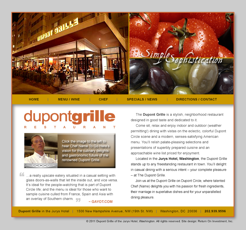 Dupont Grille Restaurant Website Design