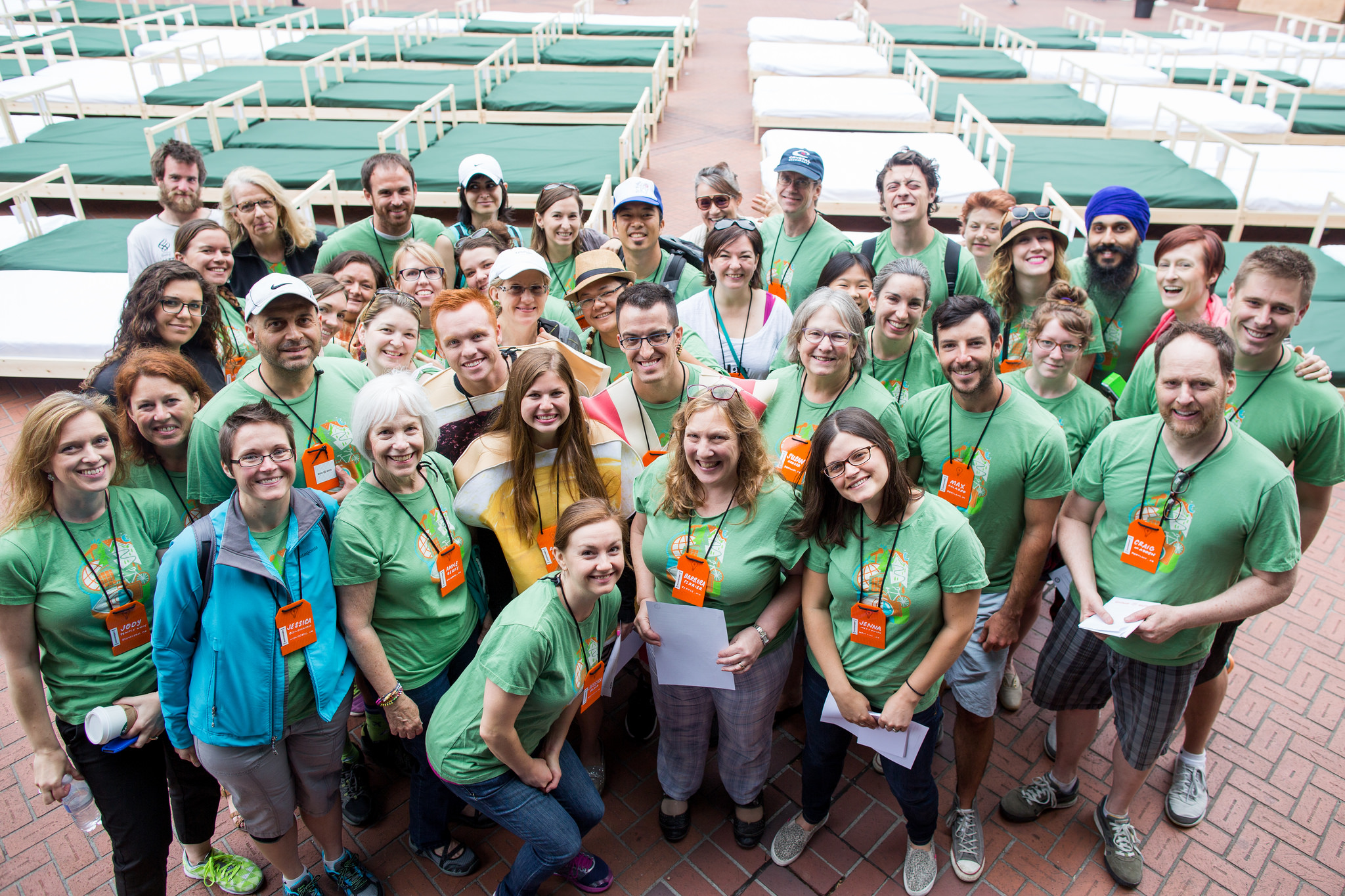 The incredible team of ambassadors and volunteers that helped us break the Guinness Book of World Record for “Largest Number of People Eating Breakfast in Bed.” The event Worldwide Waffles was a fantastic once-in-a-lifetime experience. We broke a world record, we had a lot of fun, and we made a huge impact on a community that needs our help (all beds were donated to local homeless shelters in the Portland area after the event). Photo credit: Armosa Studios