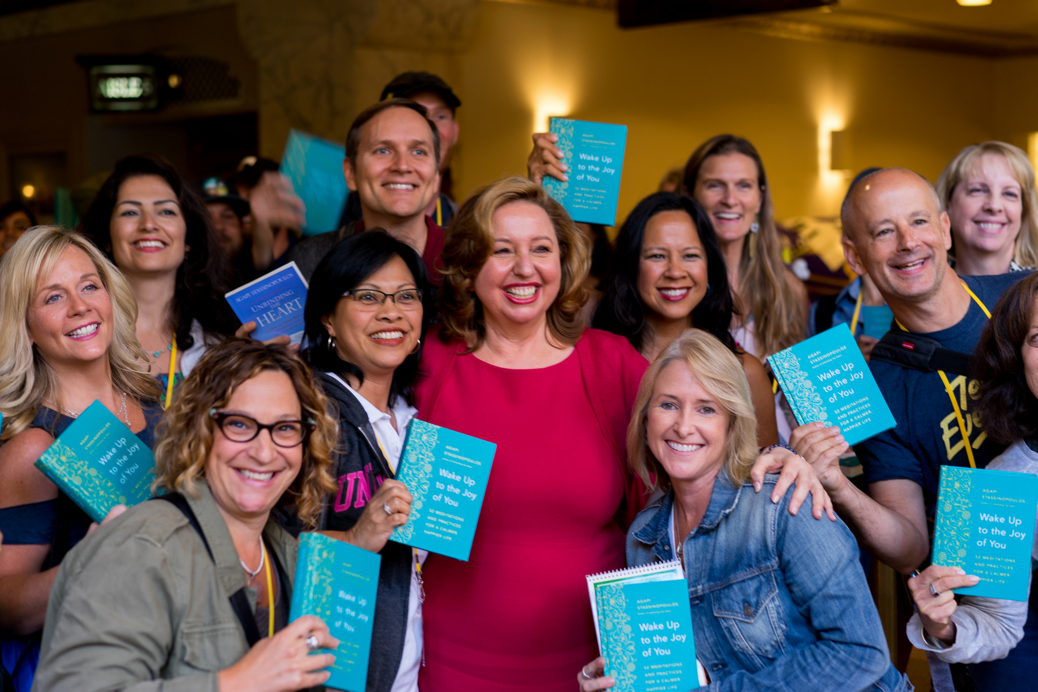 Two of my friends, Amy White and Elizabeth Miner proudly sharing their signed books with Agapi Stassinopoulos. Read more about Agapi’s fine work in this article she wrote.