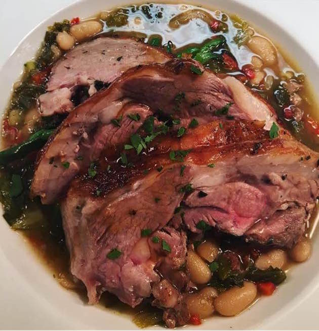 Roasted Leg of Lamb with white beans, escarole stew.jpg
