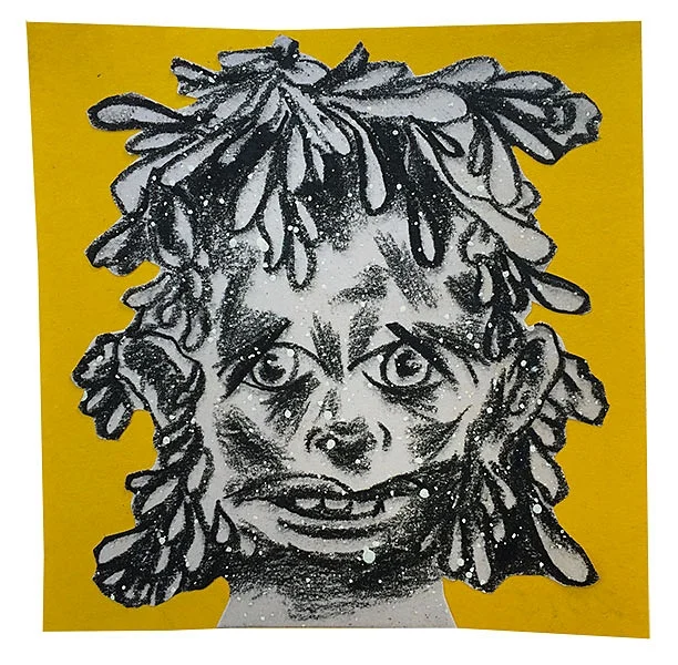February , 2015 Charcoal pencil on paper 3 x 3 inches