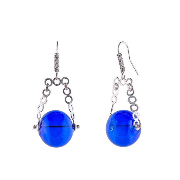 Drops of Glass | Lagoon Earrings Pendants in Silver (Lagunar)