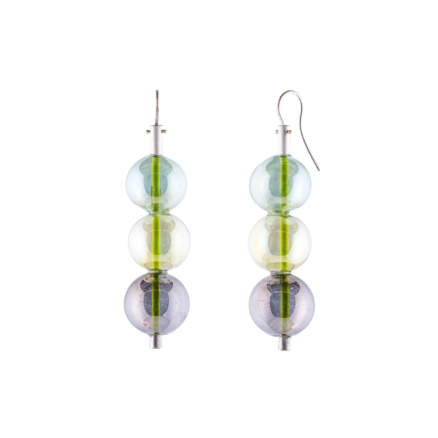 Bubbles Multicolor Glass | Earrings pendants in silver 925 (Color)