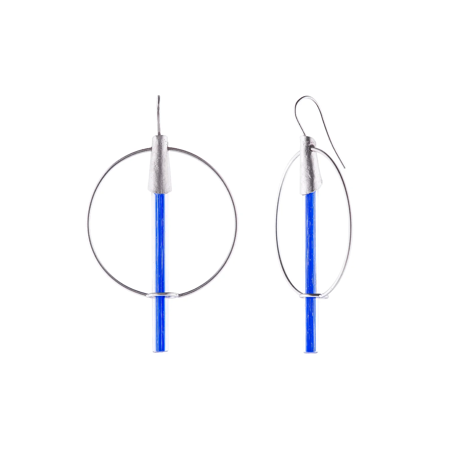 Horizon Blue Cobalt | Earrings pendants in silver 925 (Bleu)
