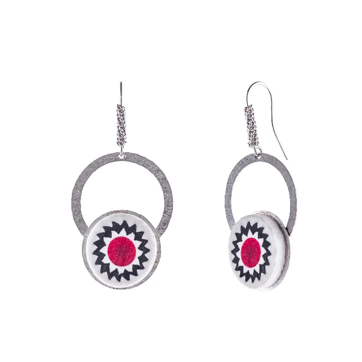 Murrina summer sun | Earrings pendants in silver 925 (Sol)