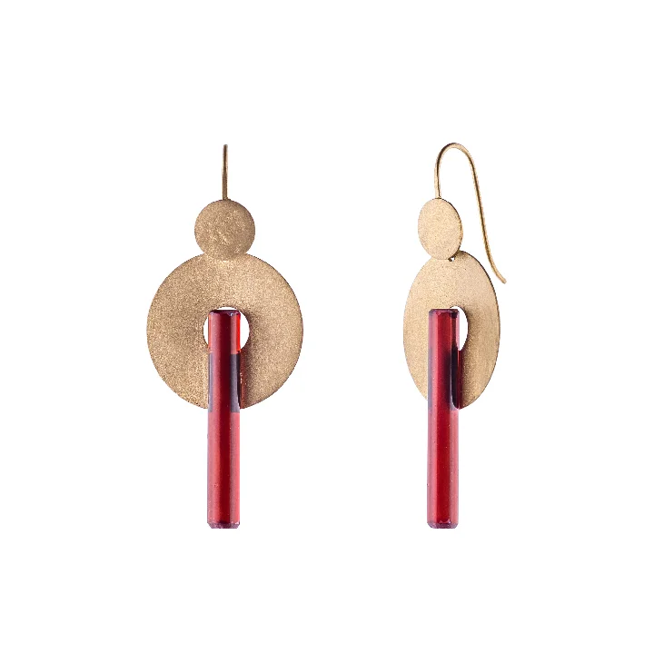 Drops of Sun | Ruby Earrings pendants in silver 925 (Rubin)