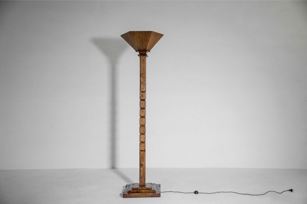  French torchière oak France, 1930s 