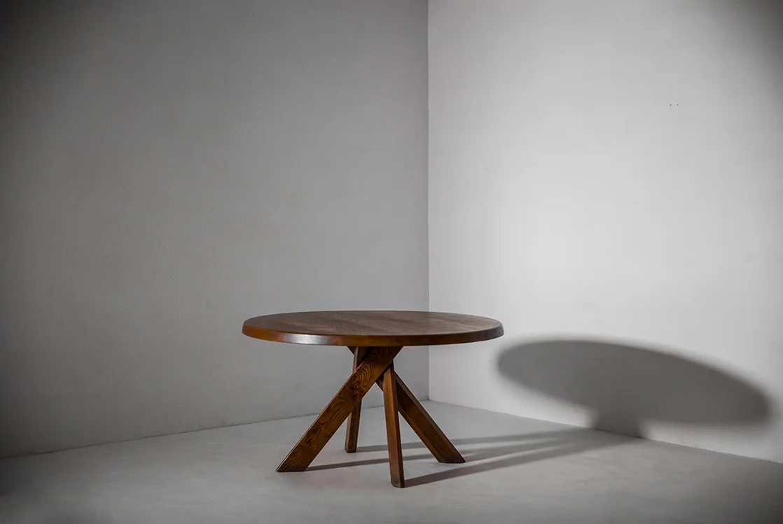  Pierre Chapo T21 dining table elm France, c. 1970 
