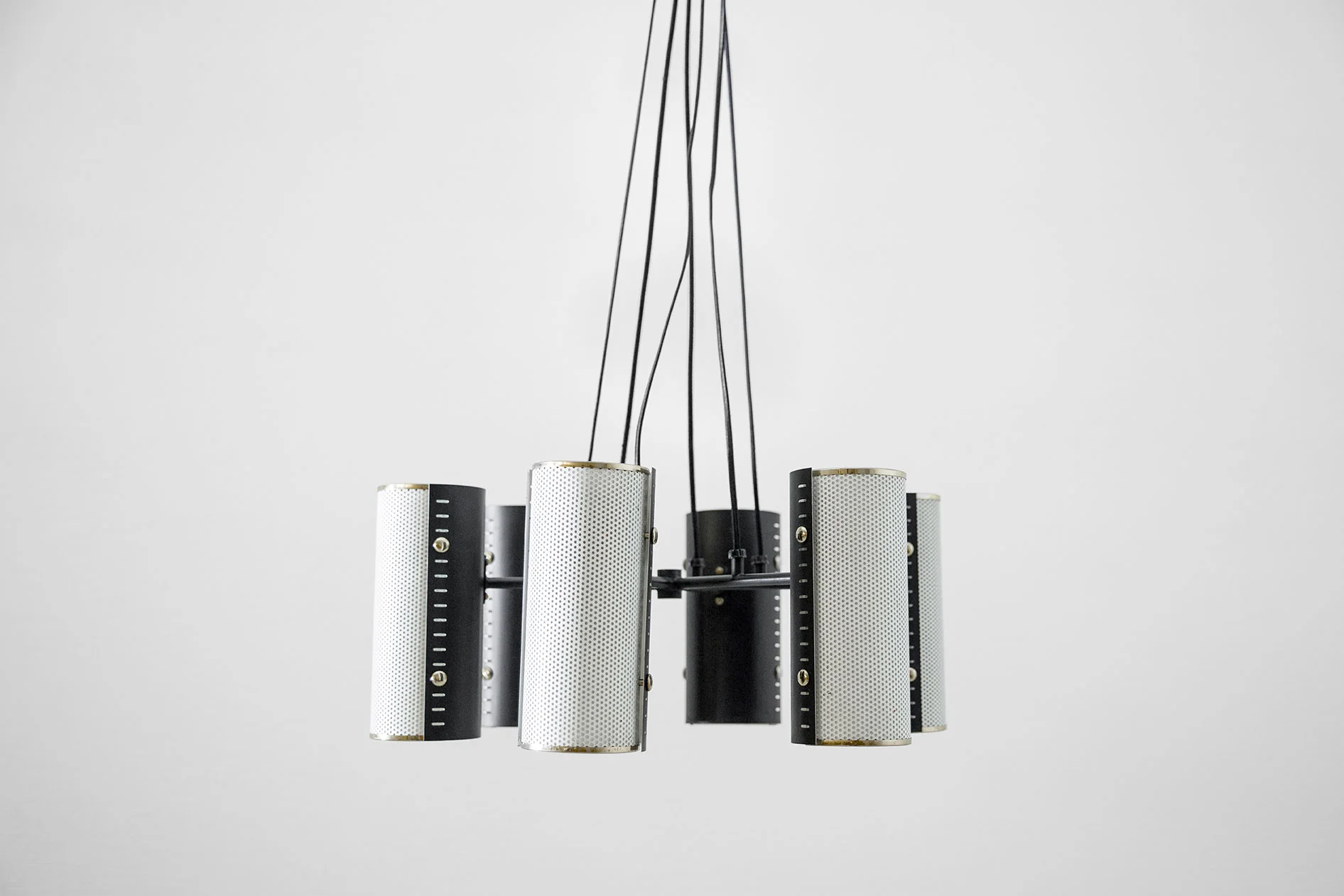  Swedish chandelier lacquered metal, brass Sweden, 1950s 