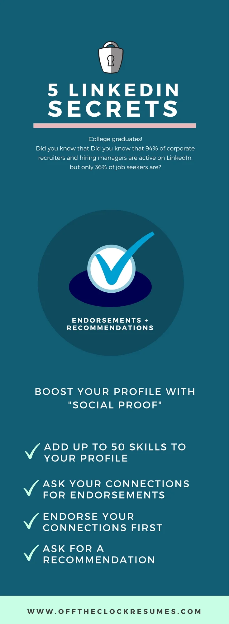 5 LinkedIn Secrets That College Graduates Need To Know: Part 4 (Endorsements + Recommendations | Off The Clock Resumes