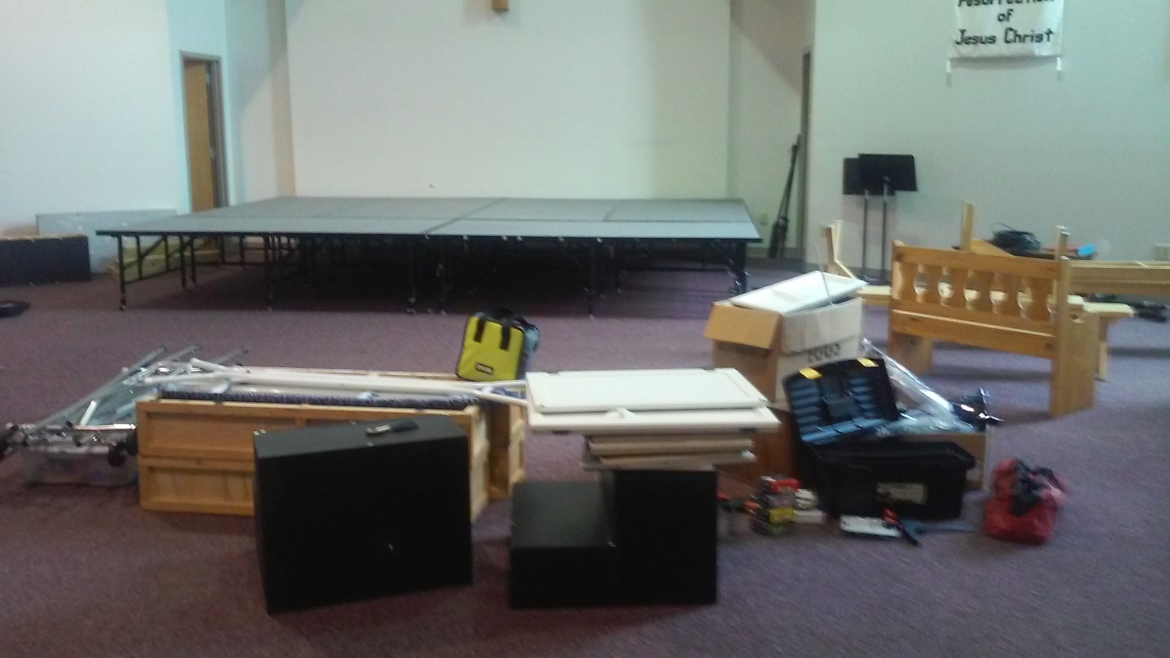 Stage after we had pulled everything out from underneath it.