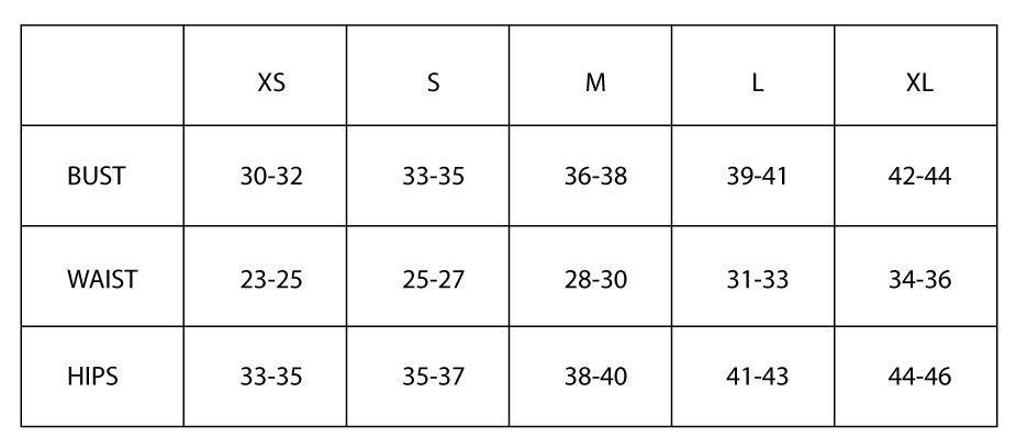 Hutch Size Chart