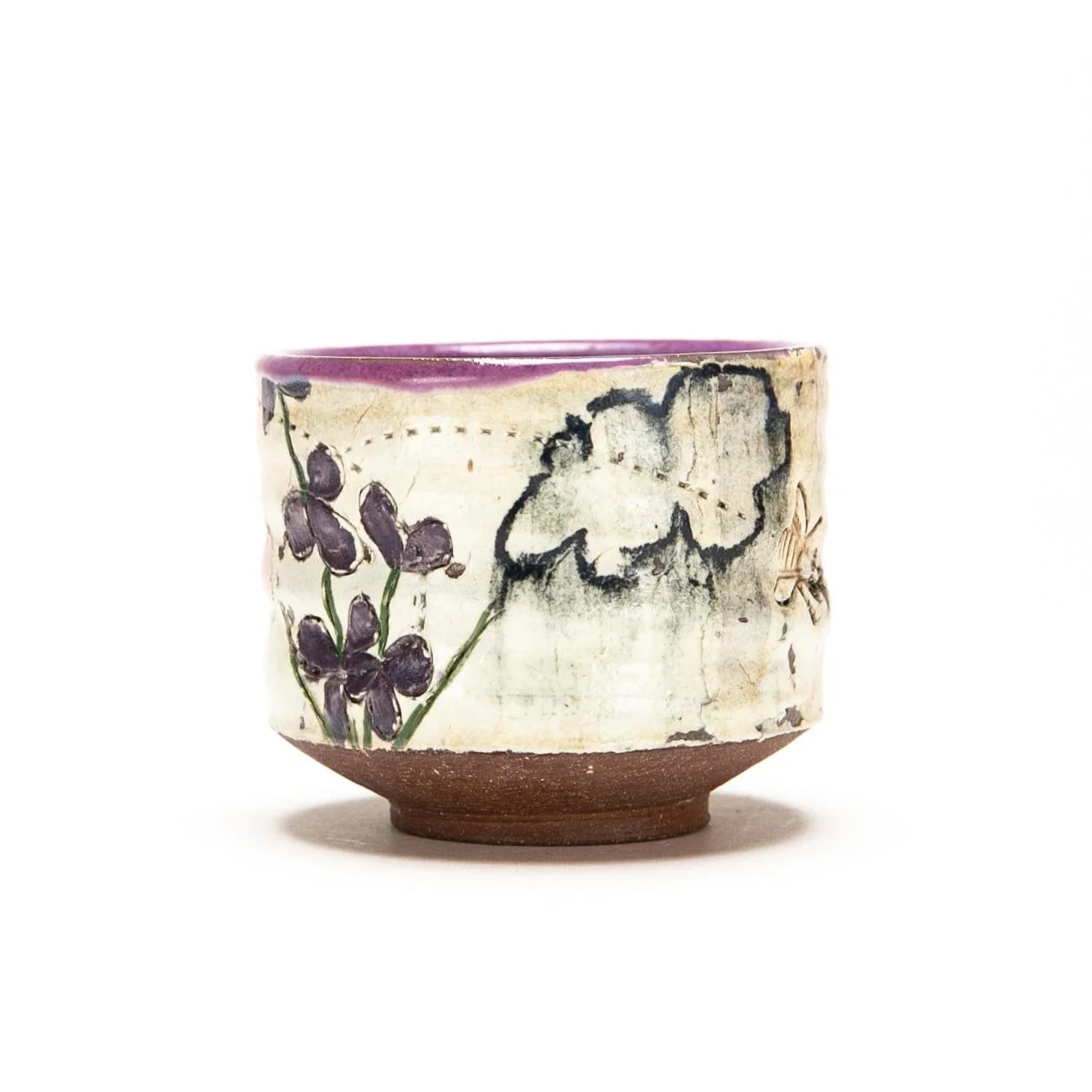 Cup: Red Stoneware with slip and underglaze. ^5 Oxidation