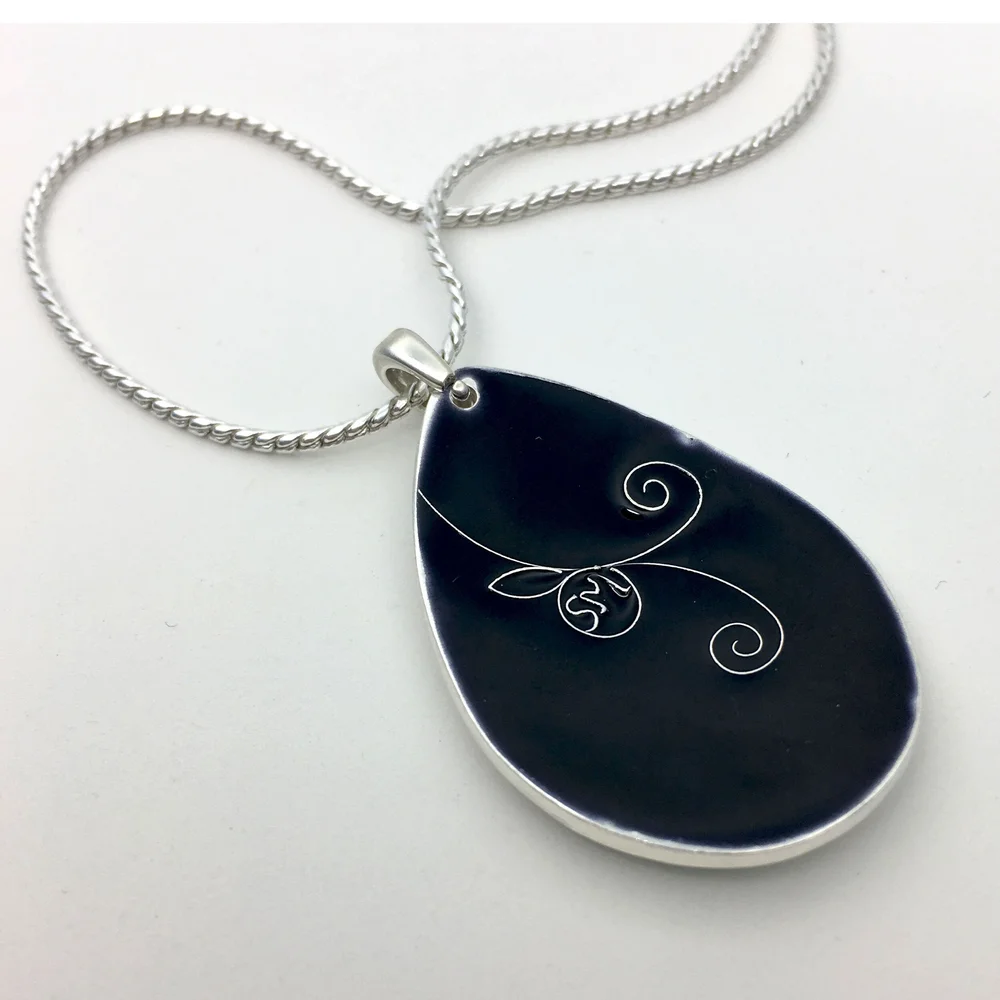 Aqua Teal Wave Pendant — Sandra McEwen