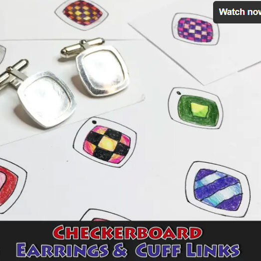 Checkerboard Cufflinks &amp; Earrings