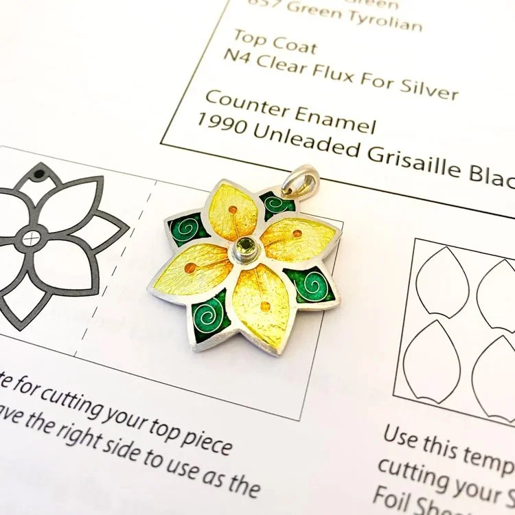 Champleve Yellow Flower