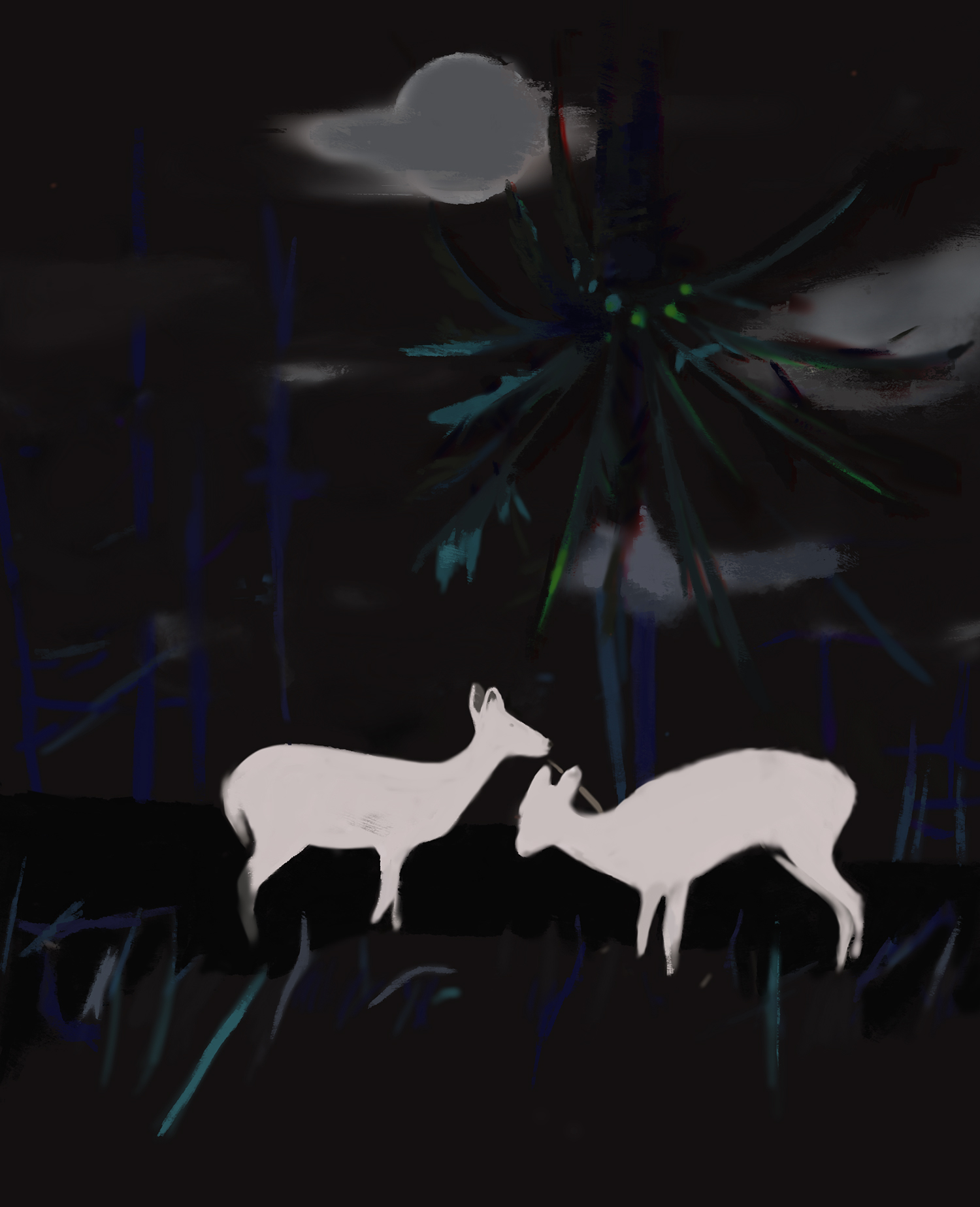 Deer Underneath The Moon